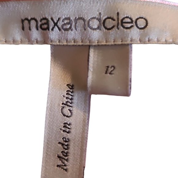 Max & Cleo Light Pink/Blue Women's Formal Accordion Deep V Neck Dress Size 12 - Picture 4 of 5